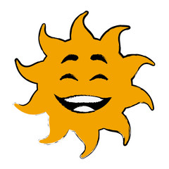 laughing sun cartoon mascot character vector illustration
