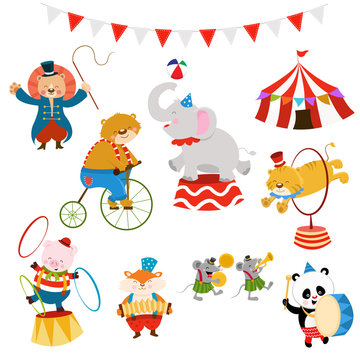 Cute Circus Animal Characters