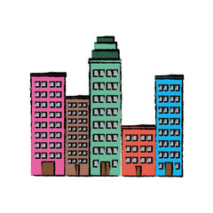 Obraz premium set buildings city town residence image vector illustration