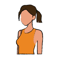 portrait woman young character people vector illustration