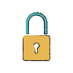 padlock close security internet social media icon vector illustration