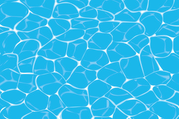 Obraz premium top view of caustics in blue swimming pool or ocean water background