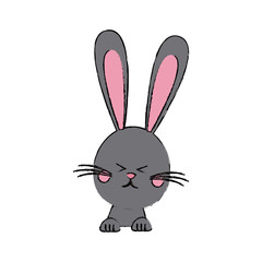 cute rabbit easter spring celebration symbol vector illustration