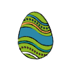colored easter egg celebration spring party vector illustration