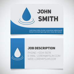 Business card print template with aroma oil drop logo