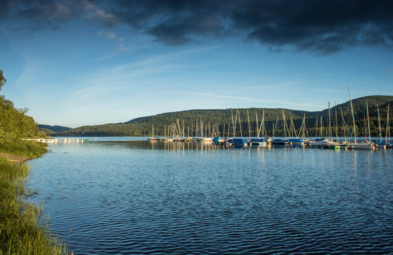 Abendliches Seepanorama am Schluchsee im Hochschwarzwald/Germany