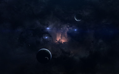 Science fiction space wallpaper, incredibly beautiful planets, galaxies, dark and cold beauty of...