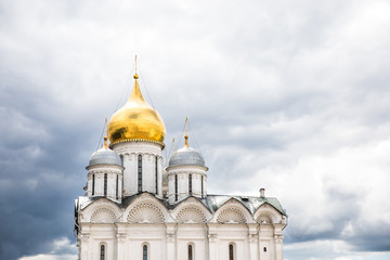 Fototapeta na wymiar Cathedral of Archangel Michael in Kremlin on a sunny day.