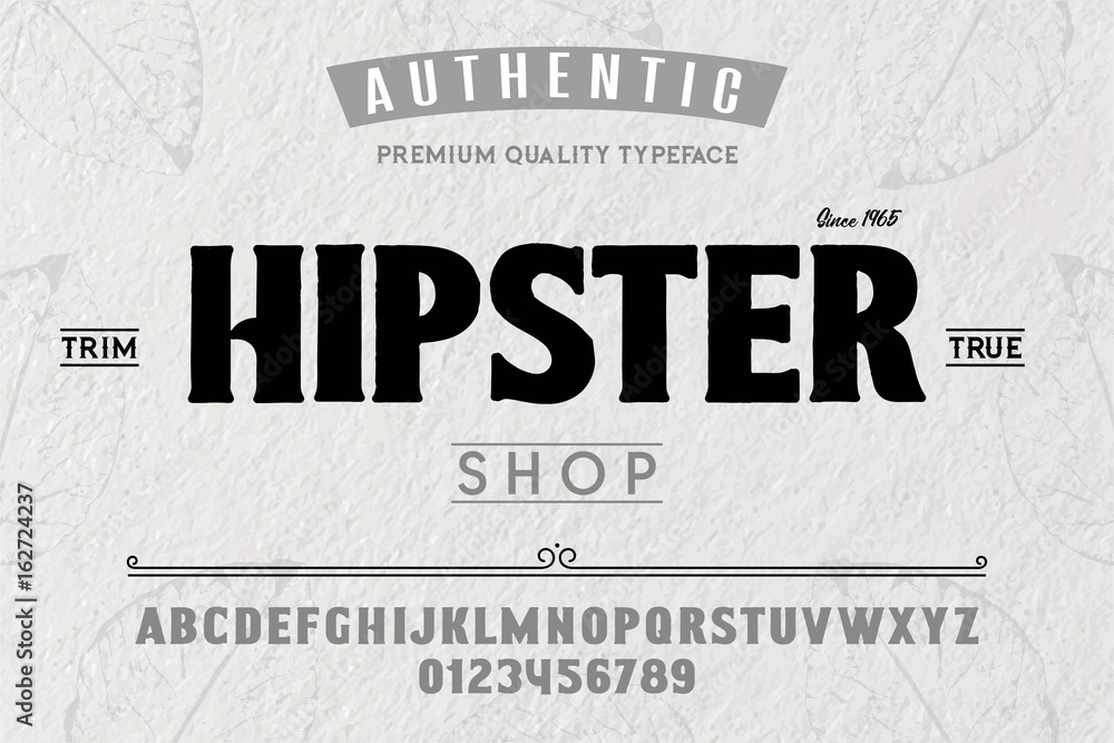 Fototapete font.alphabet.script.typeface.label.hipster typeface.for labels and different type designs