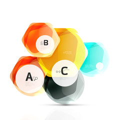 Glass modern geometrical hexagon abstract background