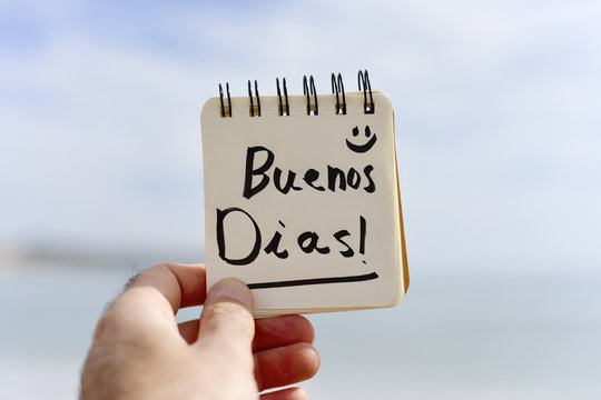 text buenos dias, good morning in spanish
