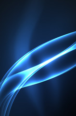 Vector glowing wave, smoke