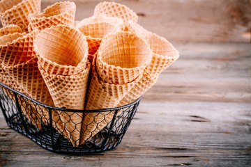 Ice cream waffle cones