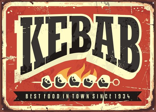 Kebab vintage tin sign