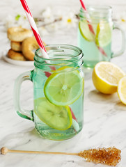 Fresh lemonade with brown sugar