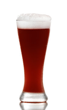 Red beer glass