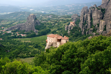 Fototapeta na wymiar Monastery in mountains of Greece