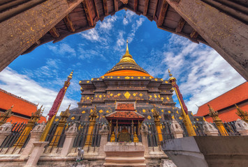 Wat Phra That Lampang Luang is a temple in Lampang Province in Thailand. - obrazy, fototapety, plakaty