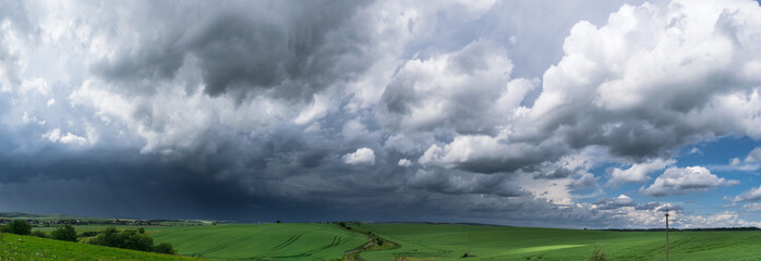 Approaching summer storm in the field