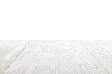 wooden table isolated on white background