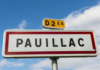 Traffic Sign City Pauillac City of Wine