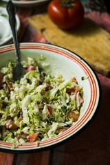 Fresh countryside's salad. Shallow depth of field.
