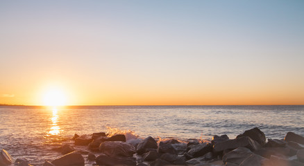 Sunrise in Badalona, Barcelona, Spain