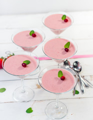 Homemade strawberry mousse