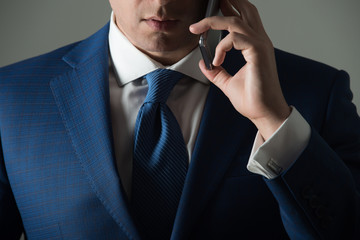 Mobile or cell phone in male hand