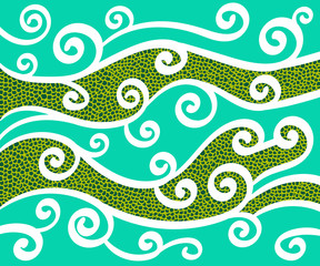 Hand Drawn Abstract Flowers Doodle Illustration. Not seamless