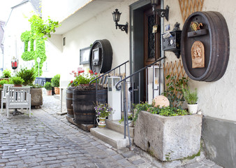 open air cafe on the street in the small city of Germany