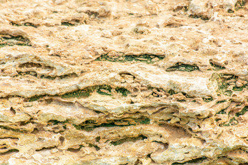 Sand stone relief. Natural texture background. Yellow and brown bright colors.