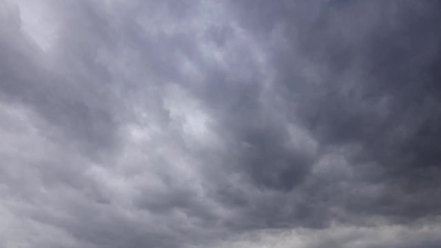 Time lapse of storm and rain gray clouds moving fast