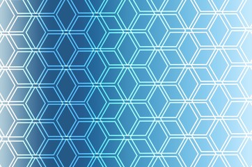 abstract hexagon pattern design in blue and white color for background, technology digital concept, copy space