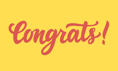 Congrats! Hand written lettering
