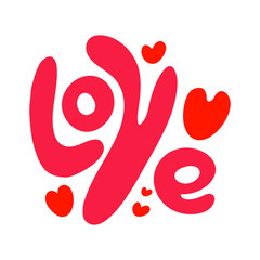 Love sign with hearts