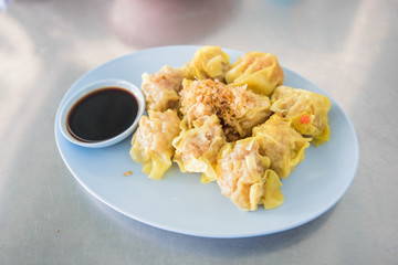 Chinese steamed shrimp or pork dumpling the kind of delicious Chinese snacks, Dimsum, chinese food, Chinese steamed dimsum