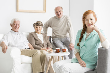 Nurse and seniors