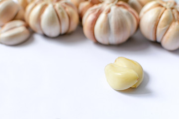 Obraz na płótnie Canvas Garlic health food has a pungent odor