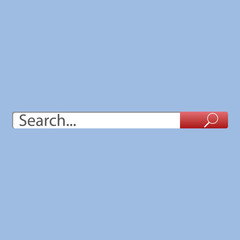 Search bar isolated on grey background. Vector template for internet searching. Web-surfing interface