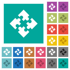 Modules square flat multi colored icons