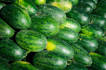 Watermelon shop along the way with healty food and fruit vitamin