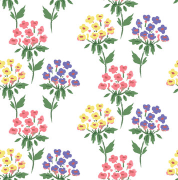 pattern of hydrangea, cute flowers set