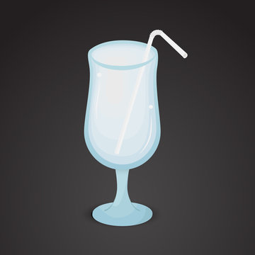 Water glass vector icon.