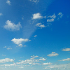 blue sky and cumulus clouds