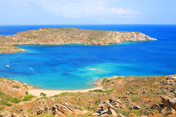 Turquoise bay on Ios Island, Cyclades Islands, Greece