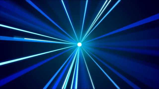 Rotating Light Beams Animation - Loop Blue