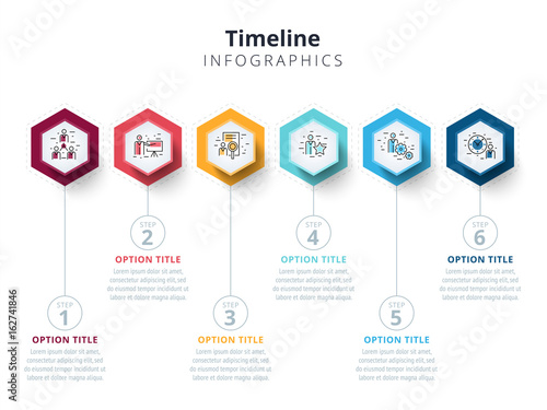 business 6 step process chart infographics with step circles business 6 step process chart infographics with step circles, Presentation templates