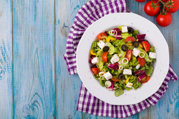 Fresh Greek salad on a plate