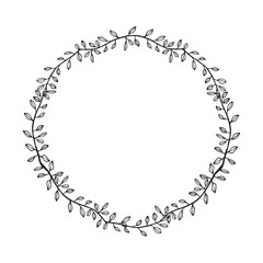 Hand drawn wreath. Floral design